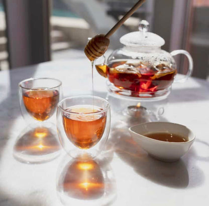 Carmien Tea Gift Set with Teapot, Burner and 2 Double Wall Cups