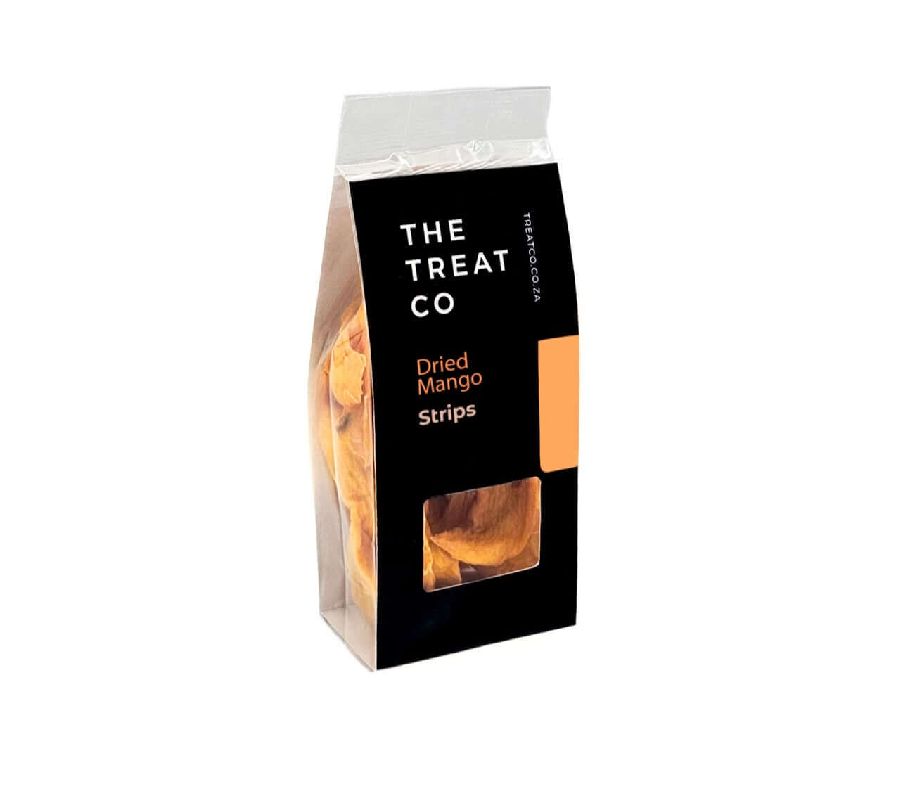 Packaging of Dried Mango strips from The Treat Co, showcasing natural fruit snack.