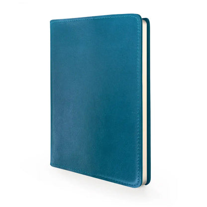 RUSTIK COLOURFUL LEATHER SLIP ON COVER + JOURNAL in vibrant teal color with a sleek design.