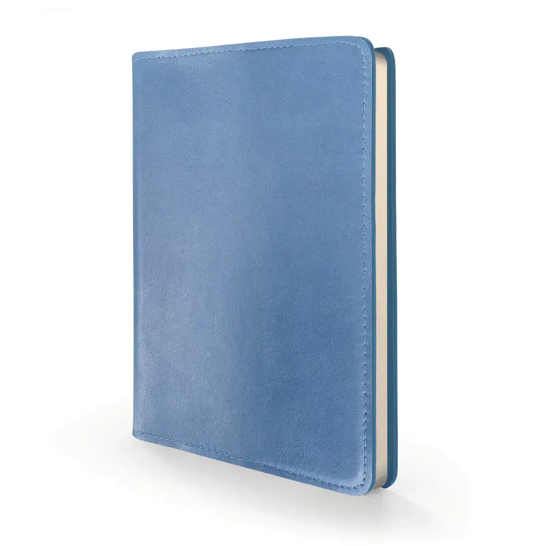 RUSTIK COLOURFUL LEATHER SLIP ON COVER + JOURNAL in blue leather, perfect for journalling and self-expression.