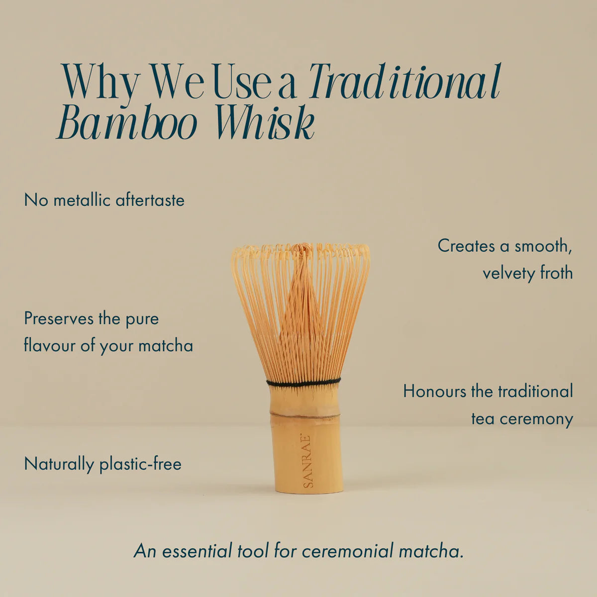 SANRAE Bamboo Matcha Whisk (100 Prong)