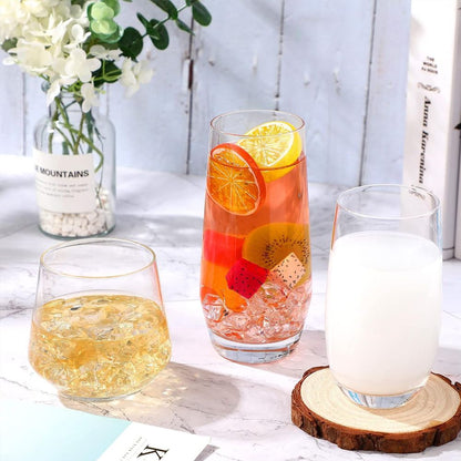 Tall Crystal Drinking Glass