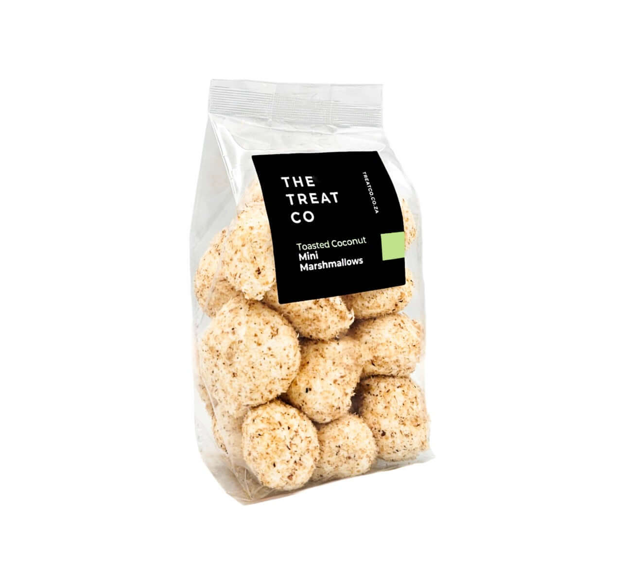 Bag of Toasted Coconut Mini Marshmallows, hand piped puffs rolled in toasted coconut, perfect for gits and indulgence.