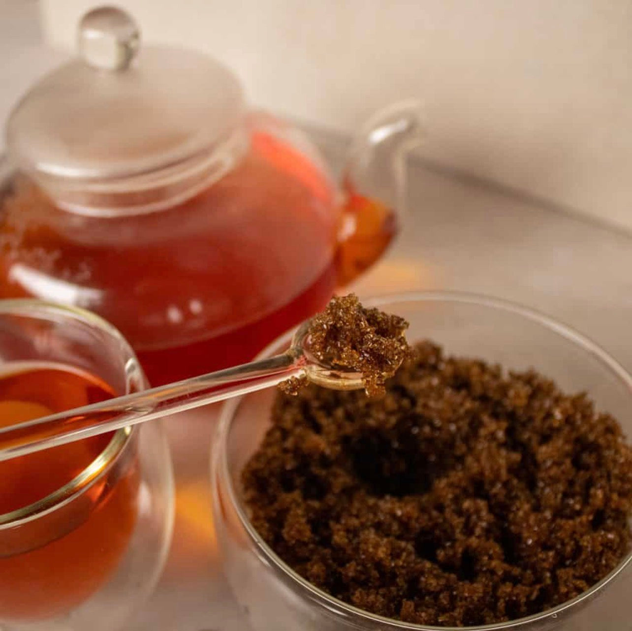 Double Wall Glass Sugar Bowl and Spoon (250ml)
