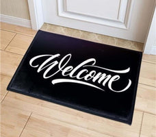 Black Welcome Doormat