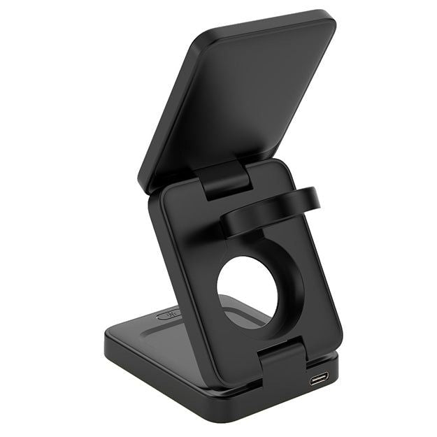 Snug 3-In-1 Magnetic Wireless Travel Charger - Black