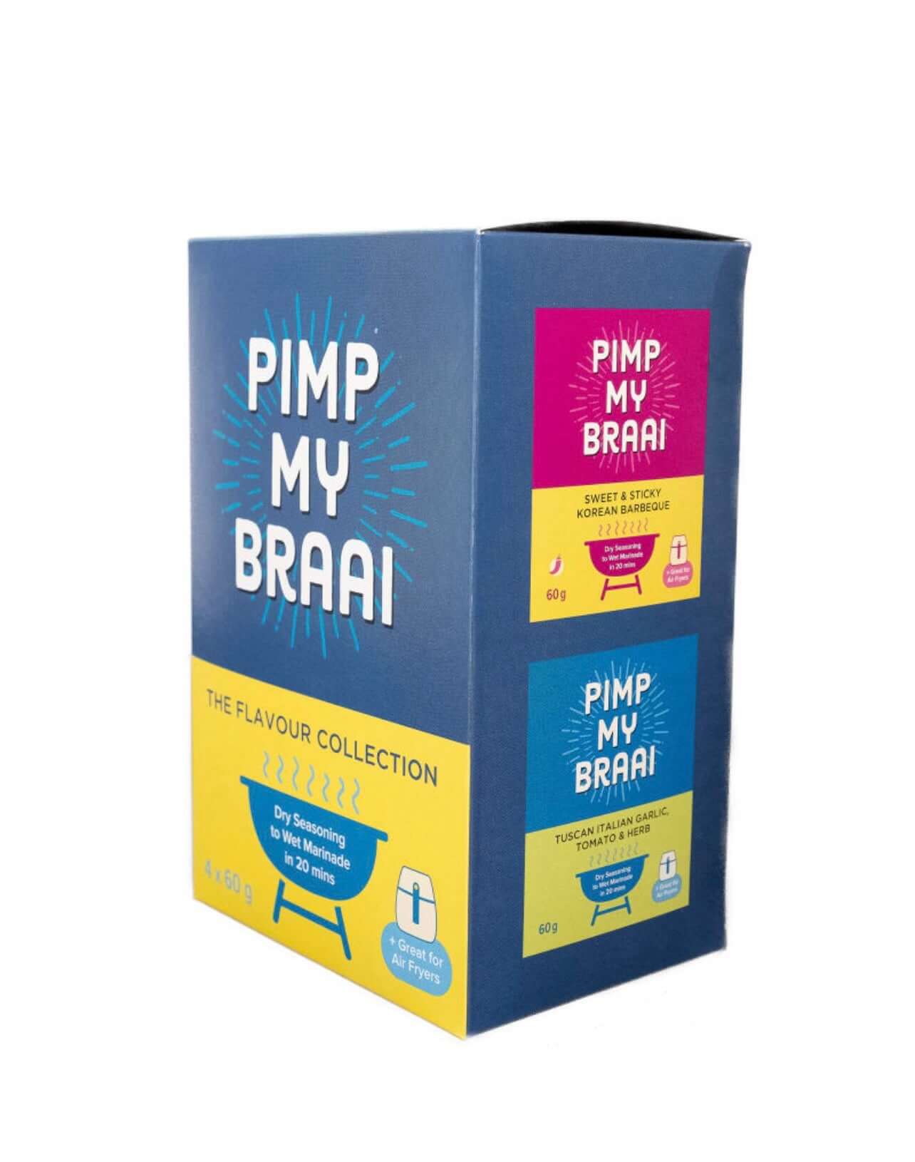 Braai Gift Set, 240g packaging featuring Sweet & Sticky Korean Barbeque and other flavors.