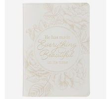 He Has Made Everything Beautiful In Its Time Ivory Faux Leather Journal