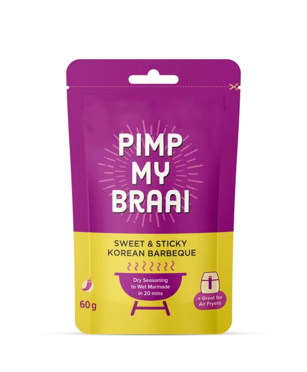 Braai Gift Set, 240g Sweet & Sticky Korean Barbeque dry rub packaging, perfect for flavorful grilling.