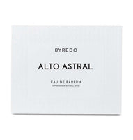 Byredo Alto Astral Eau de Parfum packaging with elegant white design and black lettering.