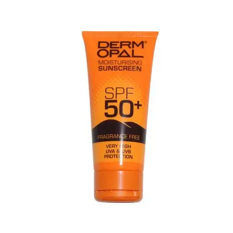 DERMOPAL Sunscreen SPF 50 tube offering broad spectrum UV protection and moisturizing benefits.