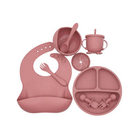 10-Piece Silicone Baby Feeding Set - Pink