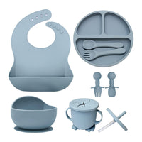 10-Piece Silicone Baby Feeding Set - Sky
