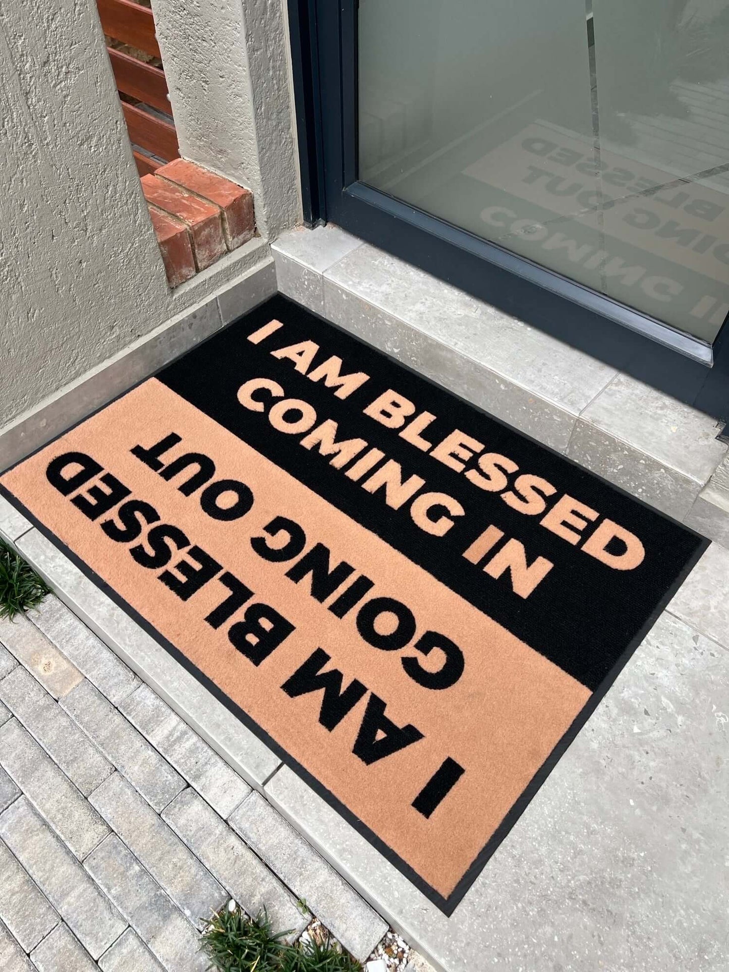 I'm blessed coming in, I'm blessed going out door mat (1000x700mm)