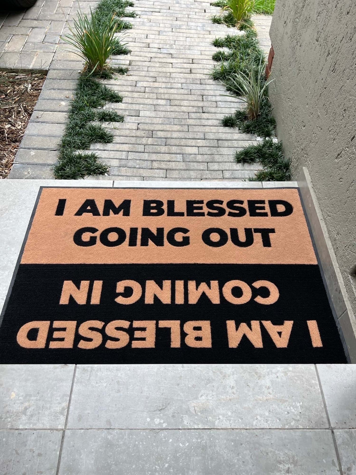 I'm blessed coming in, I'm blessed going out door mat (1000x700mm)