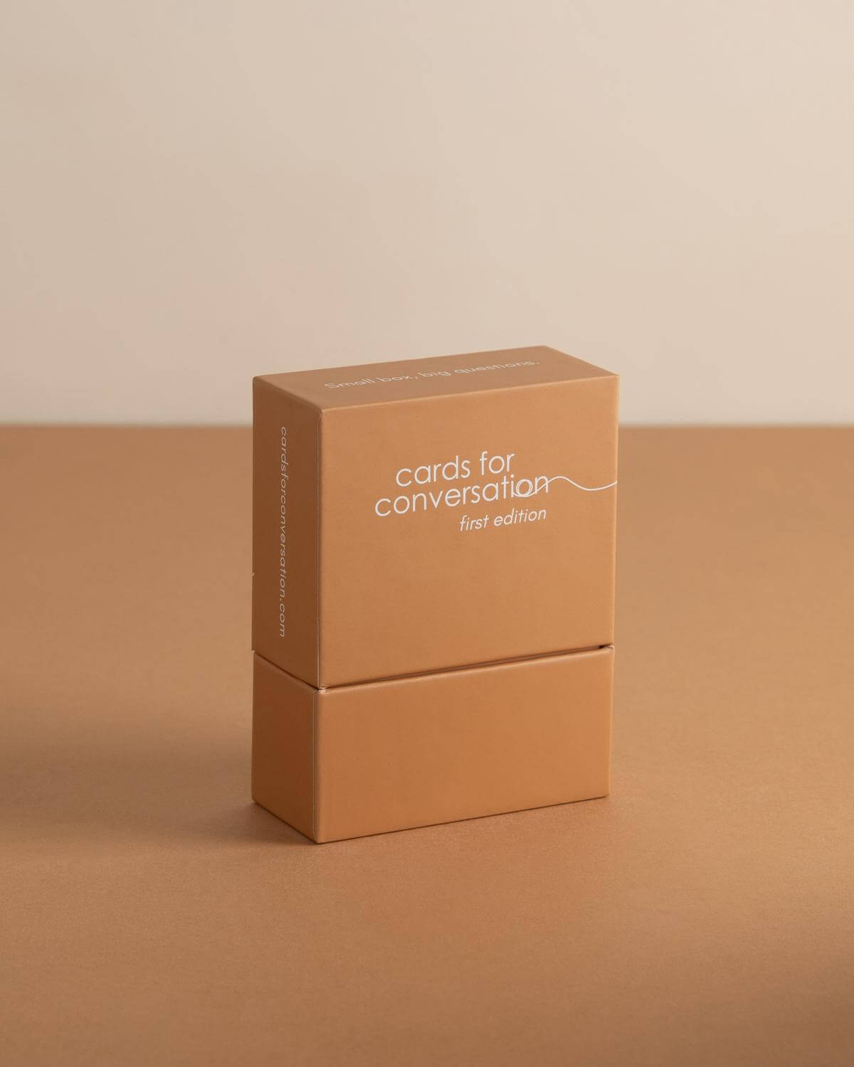 Cards for Conversation First Edition packaging displayed on a neutral background.